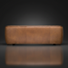 Brown leather Surya Alba sofa with a refined, polished look and black feet.
