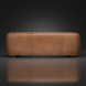 Brown leather Surya Alba sofa with a refined, polished look and black feet.