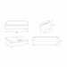Line drawing of the Surya Alba ALBA-002 Sofa, showing front, side, and top views with dimensions.