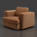 Modern Surya Cahill accent chair with brown polyester upholstery and a structured design.