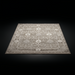 Surya Almeria hand-knotted low pile rug in light brown, gray, and cream with elegant fringe.