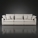 Surya Avington 130" wide slipcover sofa in light linen-polyester, featuring a relaxed, modern design.