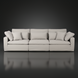 Surya Avington 130" wide slipcover sofa in light linen-polyester, featuring a relaxed, modern design.
