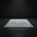 Surya Almeria low pile area rug with black, gray, beige, blue, and cream tones.