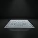 Surya Almeria low pile area rug with black, gray, beige, blue, and cream tones.