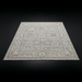 Surya Almeria low pile area rug with intricate floral patterns in medium gray, gray, and cream.