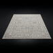 Surya Almeria low pile area rug with intricate floral patterns in medium gray, gray, and cream.