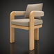 Taupe Surya Palma dining chair with Sunbrella acrylic upholstery and a teak wood base.