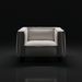 Surya Dylan Accent Chair, modern light gray linen upholstery with a black iron base.