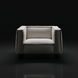 Surya Dylan Accent Chair, modern light gray linen upholstery with a black iron base.