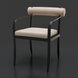 Surya Antibes Dining Chair with black aluminum frame, beige Sunbrella upholstery, and quick-dry foam.