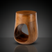 Surya Isiri minimalist modern mango wood end table with brown finish and unique cutout.