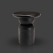 Surya Koben black mango wood end table with a compact round top and turned base.