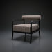 Surya Antibes accent chair with black aluminum frame and striped Sunbrella acrylic cushions.