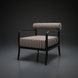 Surya Antibes accent chair with black aluminum frame and striped Sunbrella acrylic cushions.