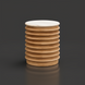 Surya Redondo End Table: Beige polished marble top on a ribbed beige lacquered mango wood base.