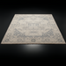 Hand-knotted Surya Cappadocia wool rug with traditional gray and green patterns on a light background, fringe detail.