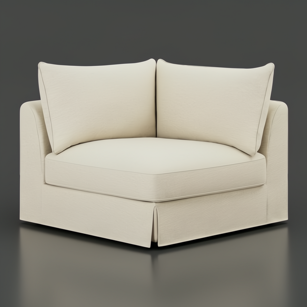 Taupe Surya Elenora modular corner chair with polyester upholstery and clean, contemporary design.