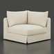 Taupe Surya Elenora modular corner chair with polyester upholstery and clean, contemporary design.