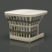 Cream outdoor end table with a square top, aluminum base, and handwoven PE rope detail.
