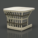 Cream outdoor end table with a square top, aluminum base, and handwoven PE rope detail.