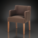 Surya Monay dining chair with chocolate brown upholstery and oak wood legs, global eclectic style.
