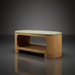 Surya Poros PORS-001 coffee table with green cork veneer top and natural oak base.