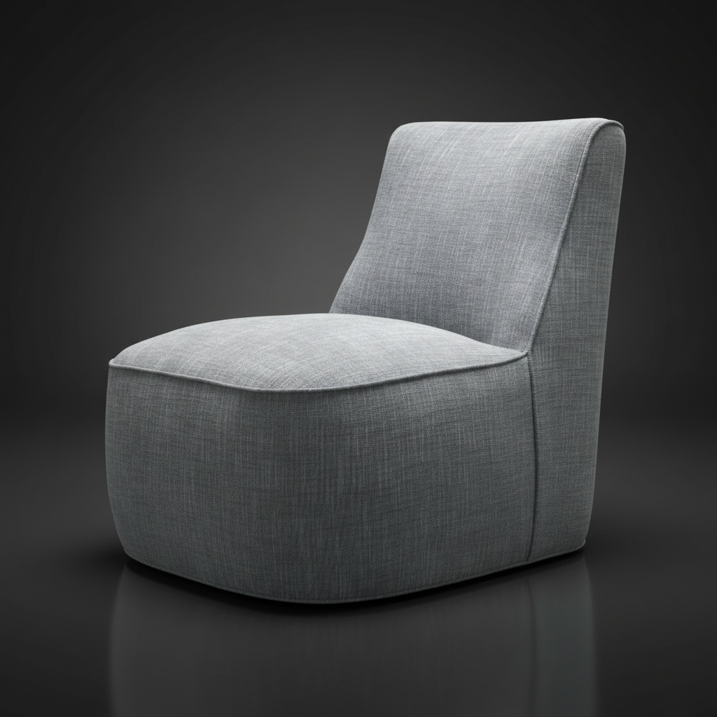 Surya Adalei accent chair with a modern, minimalist design and gray polyester-linen cover.