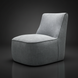 Surya Adalei accent chair with a modern, minimalist design and gray polyester-linen cover.