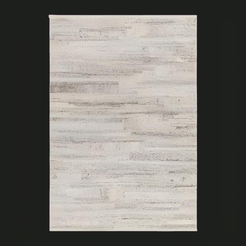 Surya Floria hand-woven area rug, light neutral tones, low-profile recycled PET yarn.