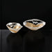 Two Surya Ambrosia AOA-003 aluminum decorative bowls with metallic silver and gold finishes.