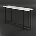 Surya Anaya Console Table with a white natural marble top and black powder-coated iron base.