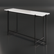 Surya Anaya Console Table with a white natural marble top and black powder-coated iron base.