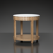Surya Rosemary end table with white marble top and natural fluted mango wood base.