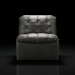 Surya Oryan RYAN-005 black 100% leather modular sofa with tufted back and seat.