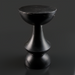 Surya Sheena black marble end table, 20"H, with a round top and hourglass-shaped base, industrial rustic style.