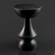 Surya Sheena black marble end table, 20"H, with a round top and hourglass-shaped base, industrial rustic style.