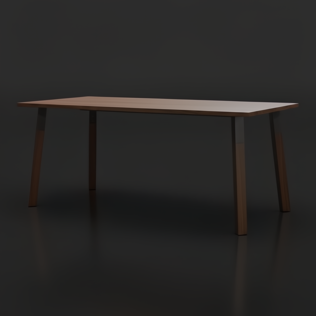 Surya Billings Dining Table with dark brown stained oak veneer top and dark brown rubber wood legs with black metal accents.