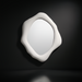 Surya AERI-001 accent mirror with a unique specialty shape, lacquered white concrete frame, 50" H x 48" W.