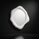 Surya AERI-001 accent mirror with a unique specialty shape, lacquered white concrete frame, 50" H x 48" W.