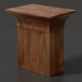 Surya Langford brown mango wood end table with a minimalist modern design and textured base.
