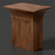 Surya Langford brown mango wood end table with a minimalist modern design and textured base.