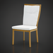 Surya Cape Town outdoor dining chair with wheat finish aluminum frame and white Sunbrella cushions.