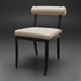 Surya Antibes dining chair with black aluminum frame and beige Sunbrella upholstery.