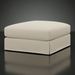 Surya Elenora taupe upholstered square ottoman with a soft cushion and skirted base.