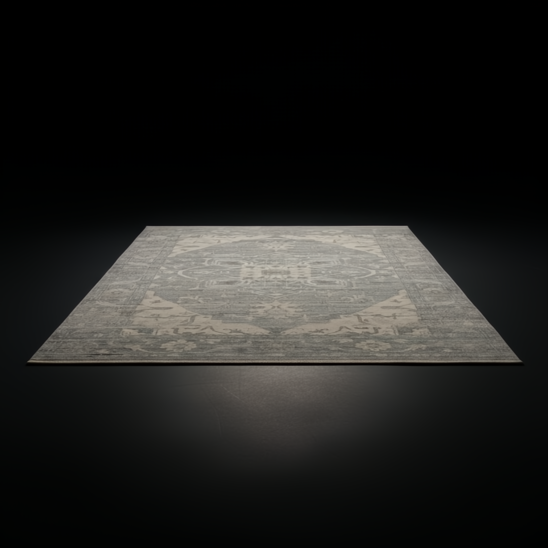 Hand-knotted Surya Cappadocia wool rug in Medium Gray, Tan, Beige, Dusty Sage, and Light Olive tones.