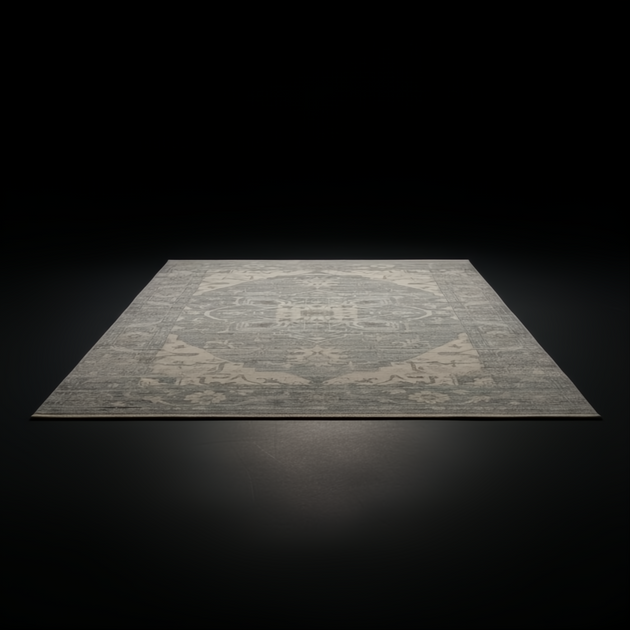 Hand-knotted Surya Cappadocia wool rug in Medium Gray, Tan, Beige, Dusty Sage, and Light Olive tones.