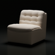 Compact cream modular sofa with tufted back and curved seat, ideal for flexible indoor seating.