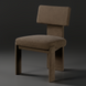 Surya Sitara Dining Chair, upholstered in brown polyester with a modern, structured design.