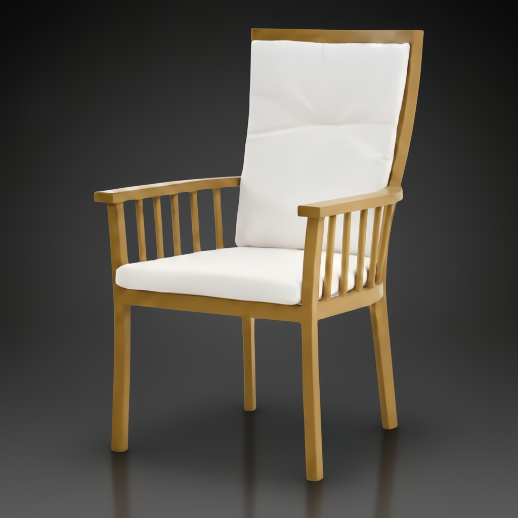 Surya Cape Town outdoor dining chair with white Sunbrella cushions and wheat hand-painted aluminum base.